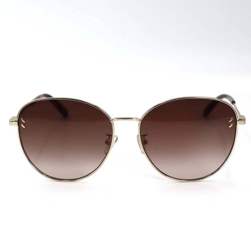 Stella McCartney Sunglasses Womens Gold Round Oval Brown Gradient Shades